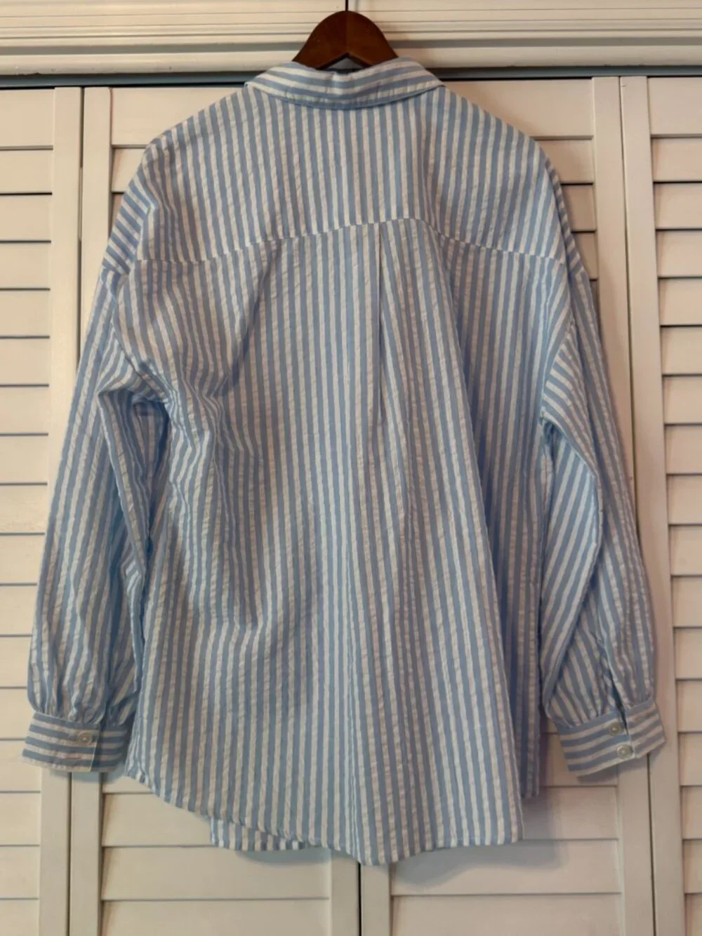 And Now This Mixed Stripe Oversized Cotton Poplin Button Up Shirt - Size M